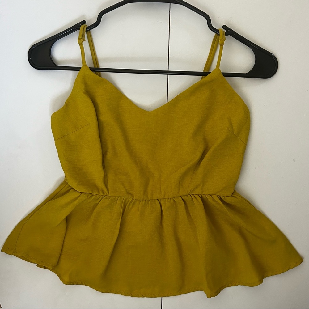 Yellow Peplum top, “Monteau”